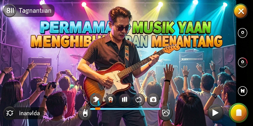 Screenshot gameplay 8II yang menunjukkan pemain menikmati pengalaman musik.