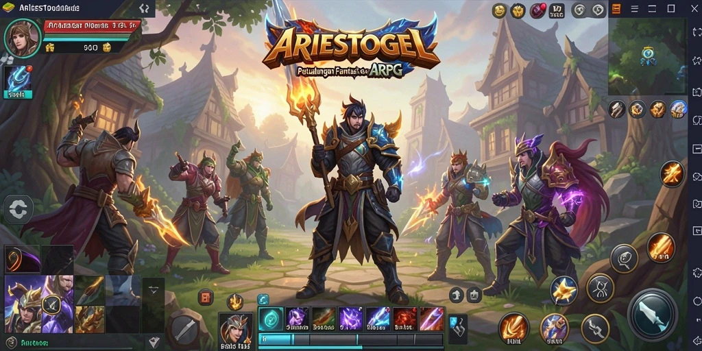 Gameplay ARIESTOGEL menampilkan pertarungan yang seru dan karakter unik.