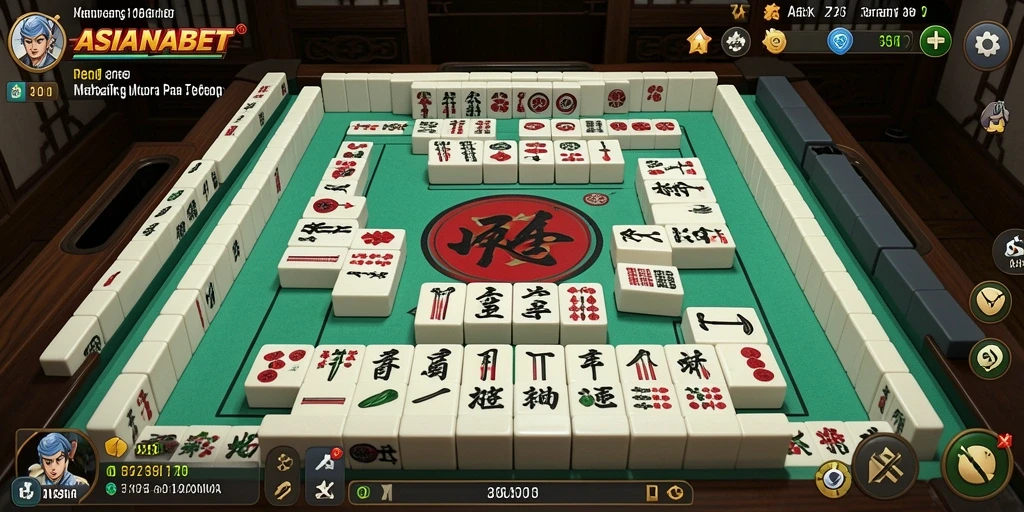 Tampilan gameplay menarik dari ASIANABET dengan elemen Mahjong.