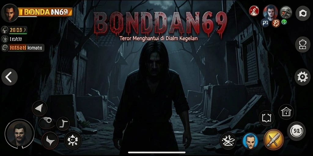 Tampilan gameplay <strong>BONDAN69</strong> dengan suasana horor yang menyeramkan.