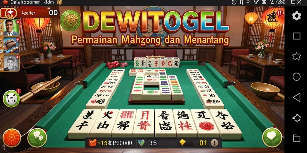Tampilan gameplay menarik di DEWITOGEL dengan ubin Mahjong.
