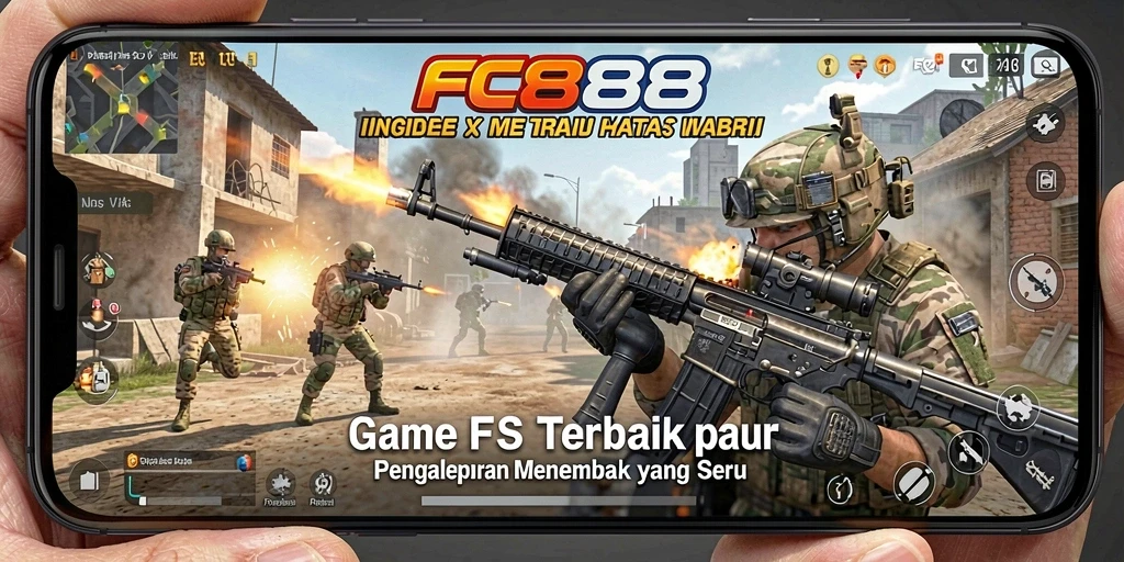 Tampilan gameplay intens dari FC888 dengan aksi menembak yang cepat.