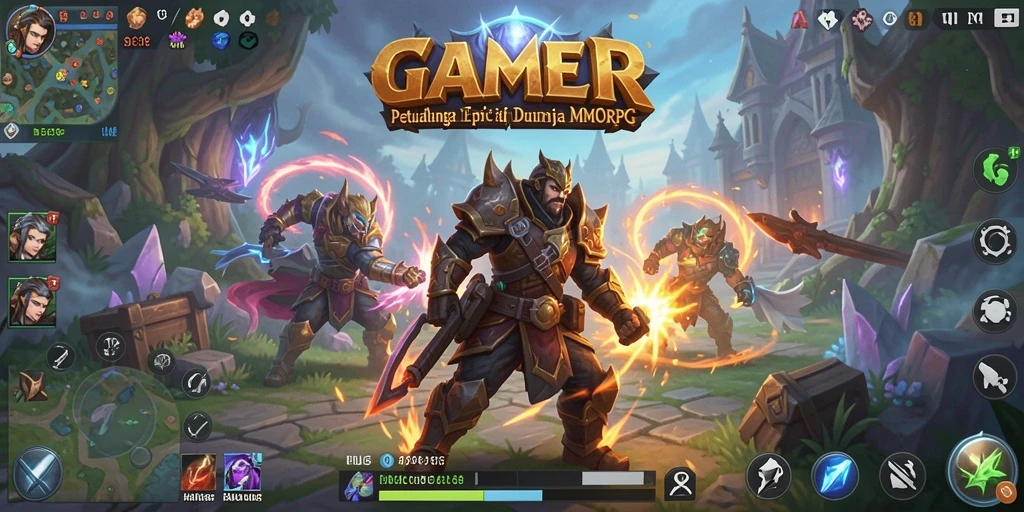 Tangkapan layar menunjukkan aksinya di dunia MMORPG yang menakjubkan.