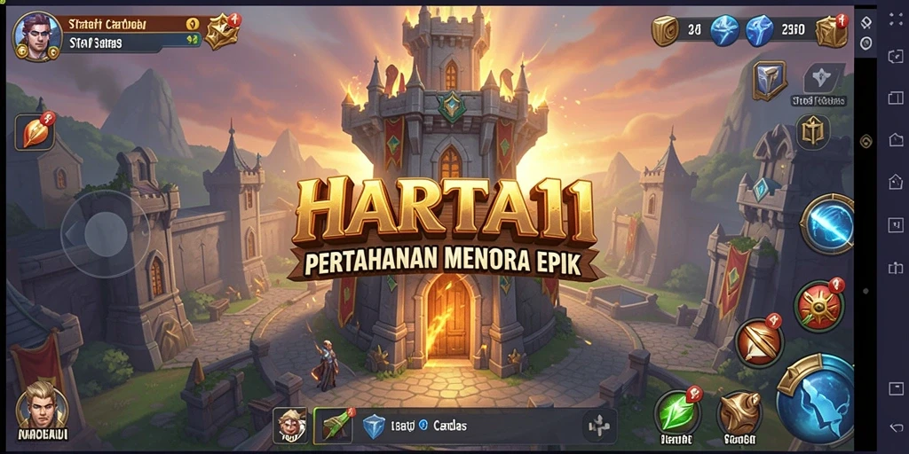 Tampilan gameplay HARTA11 yang menarik dalam pertahanan menara.