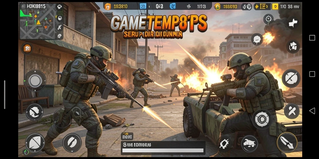 Tampilan gameplay seru HOKI8815 dalam aksi TPS.