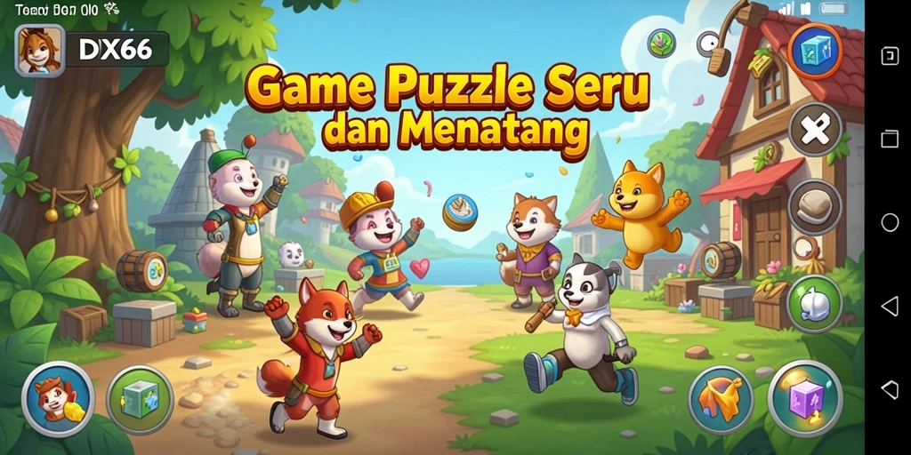 Screenshot gameplay IDX66 menunjukkan tantangan teka-teki yang menarik dan berwarna.