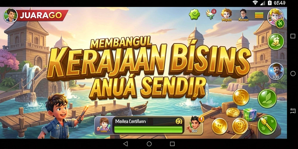 Tampilan gameplay JUARAGO yang menarik dan penuh strategi Tycoon.
