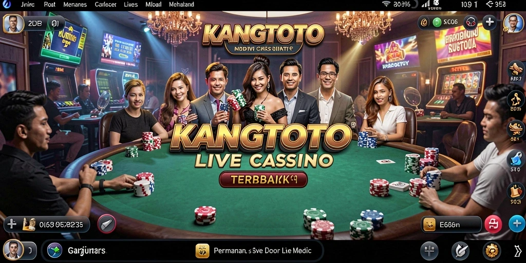 Tampilan gameplay menarik di KANGTOTO dengan dealer dan pemain nyata.
