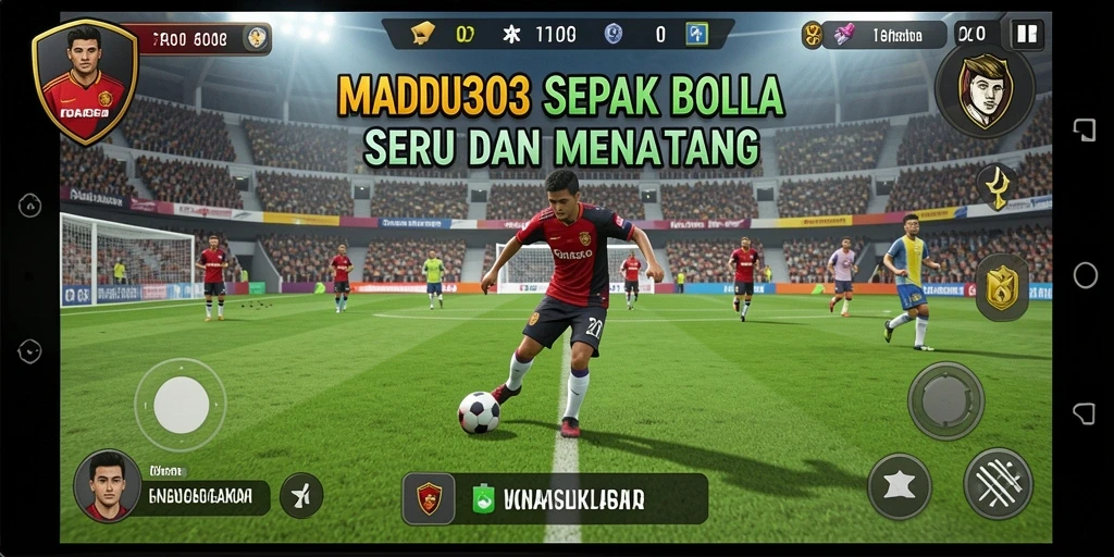 Tangkapan layar MADU303 menampilkan pertandingan sepak bola yang seru dan realistis.