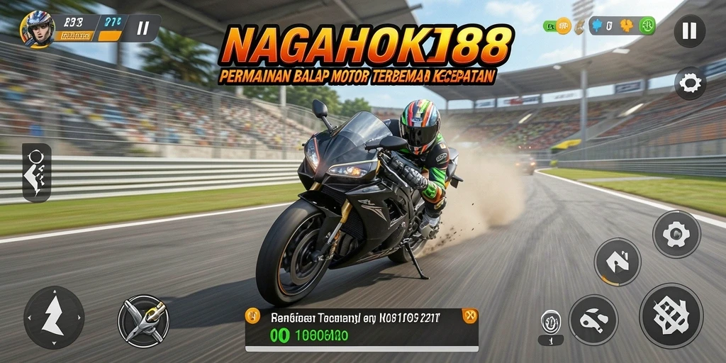 Screenshot NAGAHOKI88 menampilkan aksi balap motor yang mendebarkan.