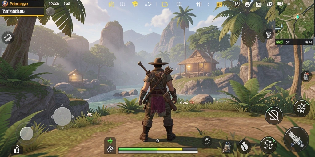 Screenshot PGG68 menampilkan pemain menjelajahi pemandangan indah dunia terbuka.