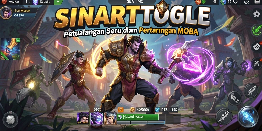 Tampilan aksi seru dalam gameplay MOBA SINARTOGEL.