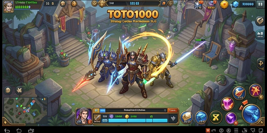 Tangkapan layar gameplay TOTO1000 dengan aksi strategi yang kental.