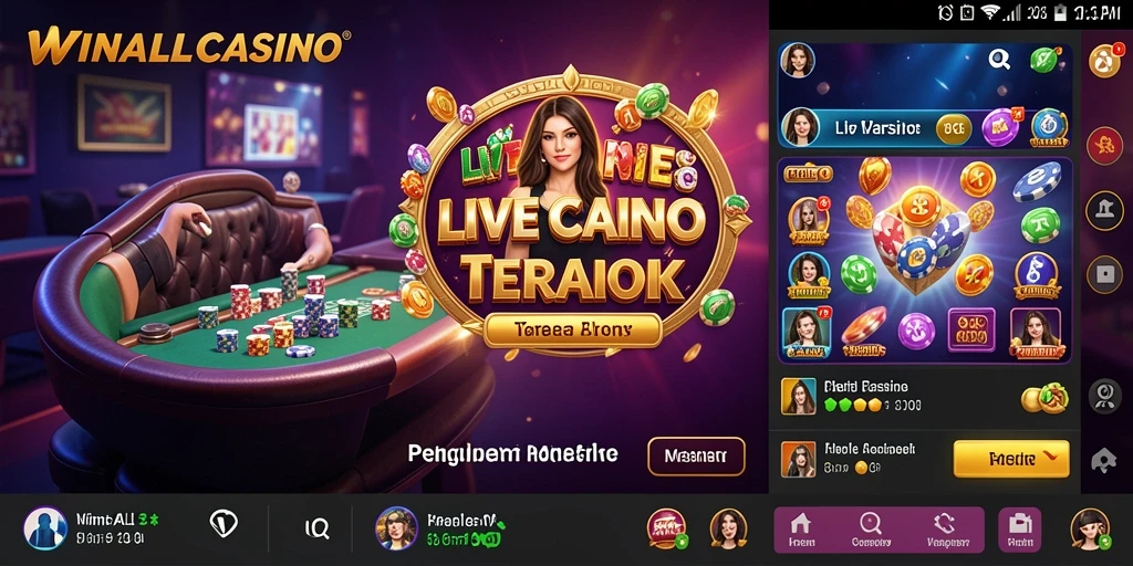 Tampilan gameplay Live Casino yang mendebarkan di WINALLCASINO.