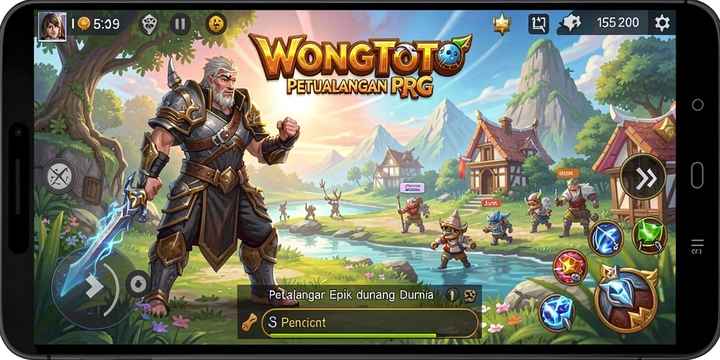 Tampilan gameplay mendebarkan di dunia RPG WONGTOTO.